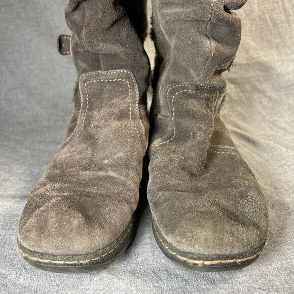 Baretraps Suede Leather Winter Boots Women 8.5M Brown Faux Fur 024-8955 - Picture 6 of 9